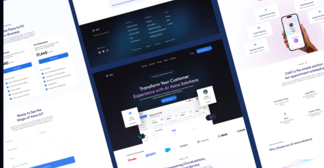 Ciao AI-Voice — screens from the build