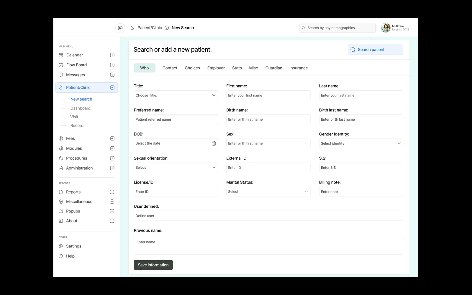 Open-EMR Hospital Dashboard — Hospital records and patient management